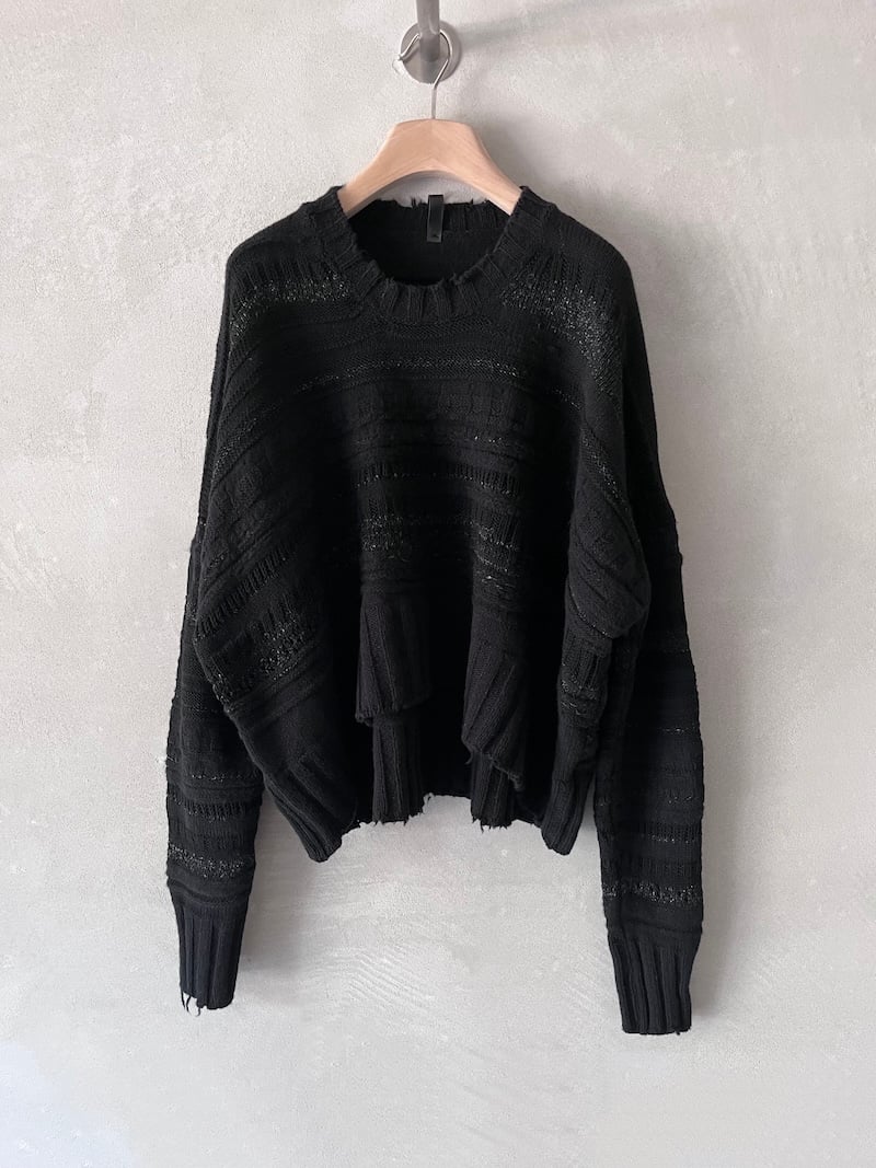 maglione oversize nero lana serie numerica