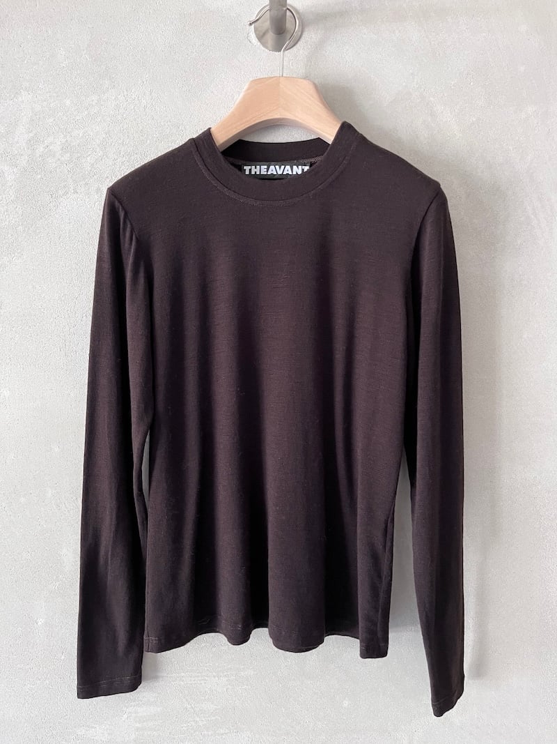 t shirt lana elasticizzato marrone testa di moro theavant