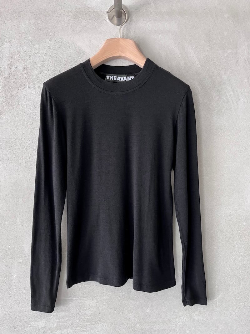 t shirt lana elasticizzato nero theavant