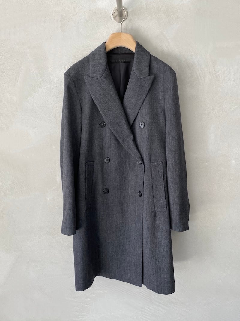 cappotto over doppiopetto lana foderato grigio melange marina lari