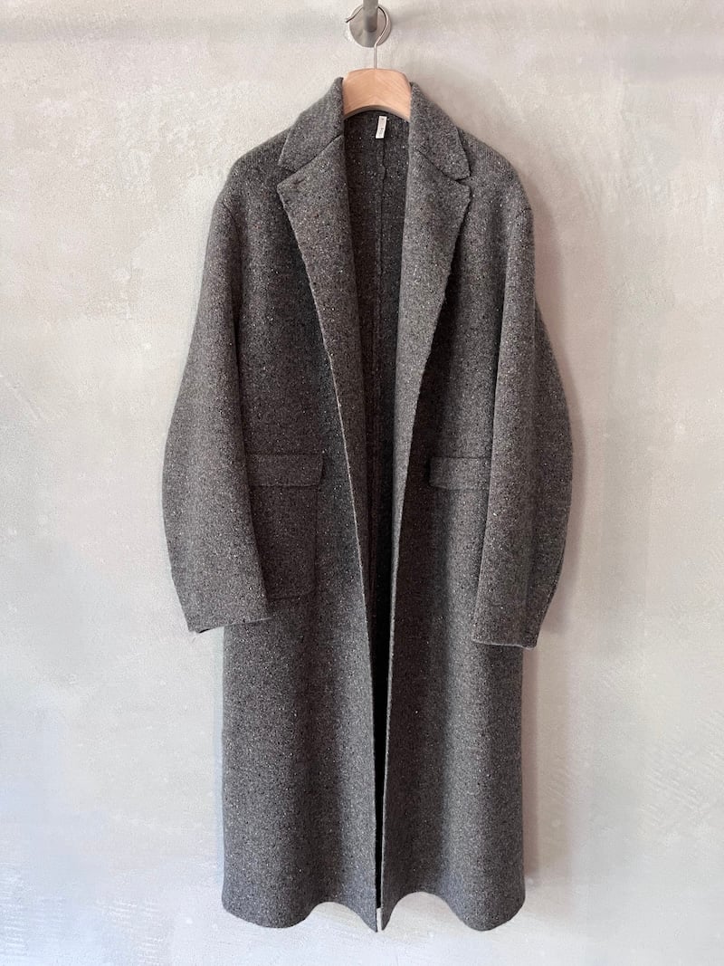 cappotto oversize lana cashmere yak grigio melange boboutic