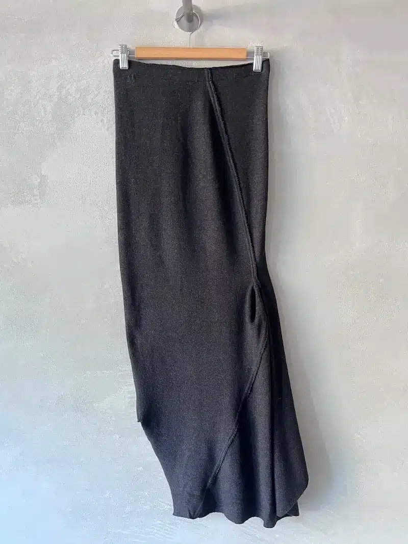 gonna stretta tubino maglia felpato grigio marc le bihan