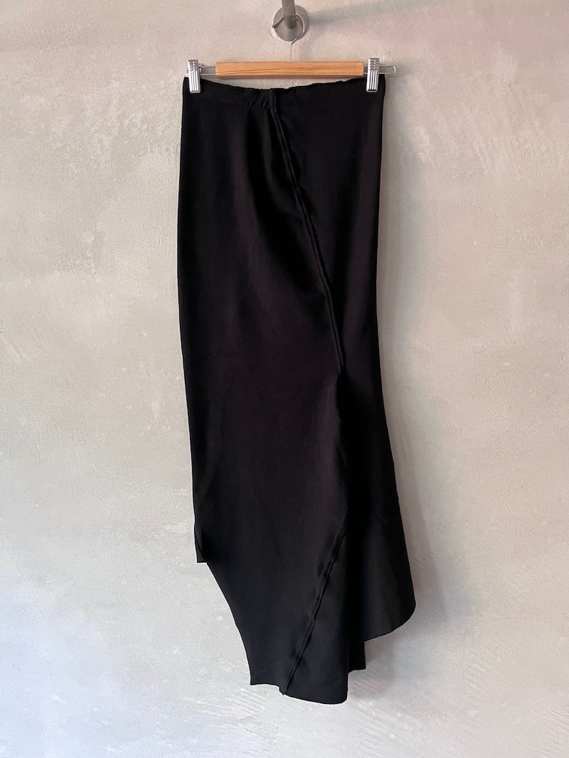 gonna stretta tubino maglia felpato nero marc le bihan