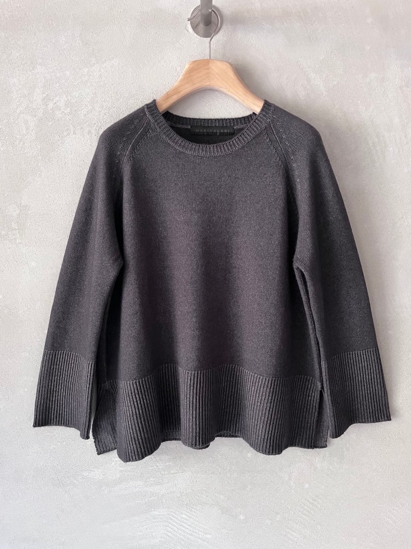 maglia boxi cashmere delavè marrone marina lari