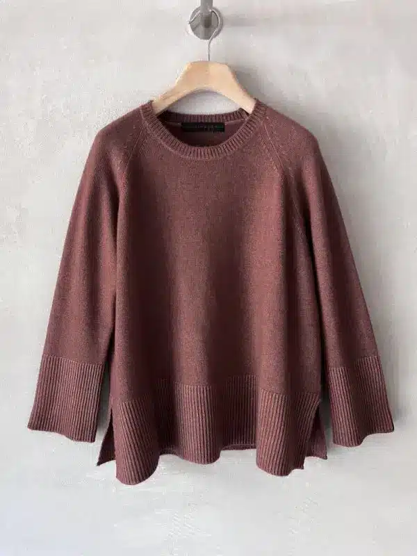maglia boxi cashmere delavè ruggine marina lari