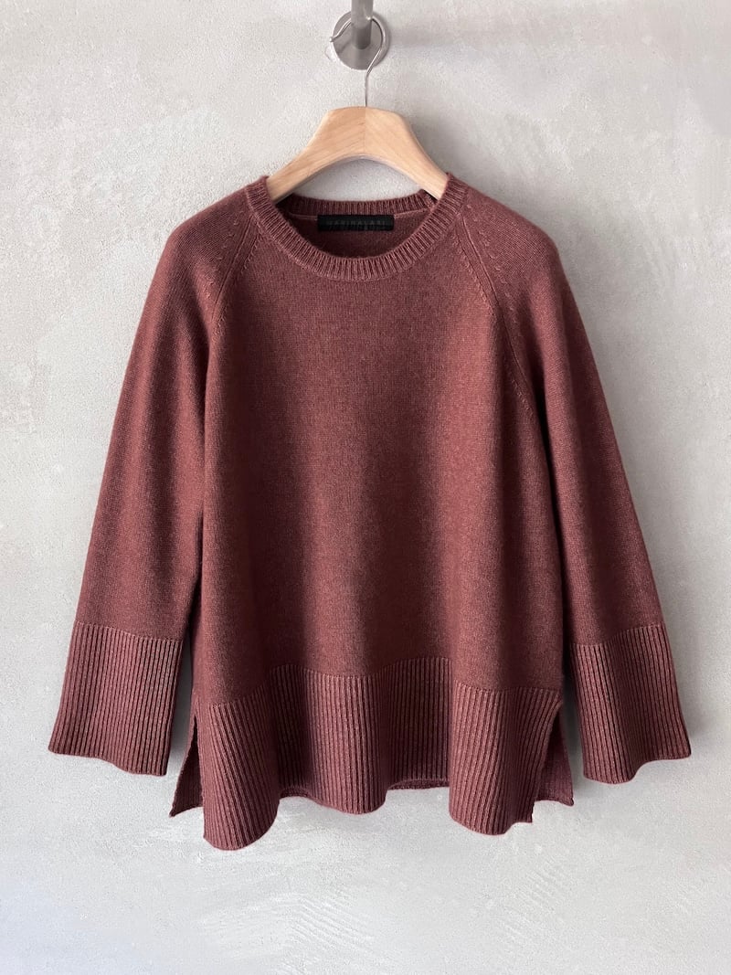 maglia boxi cashmere delavè ruggine marina lari