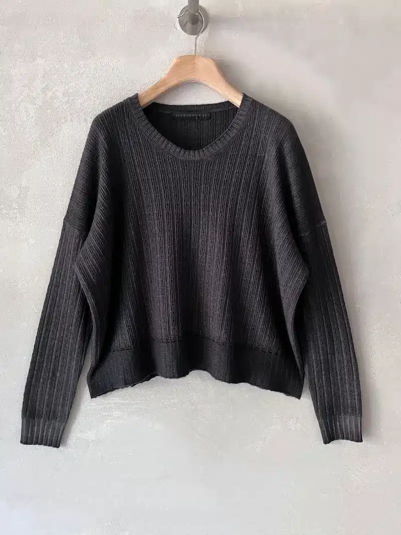 maglia leggera boxi cashmere delavè marrone marina lari