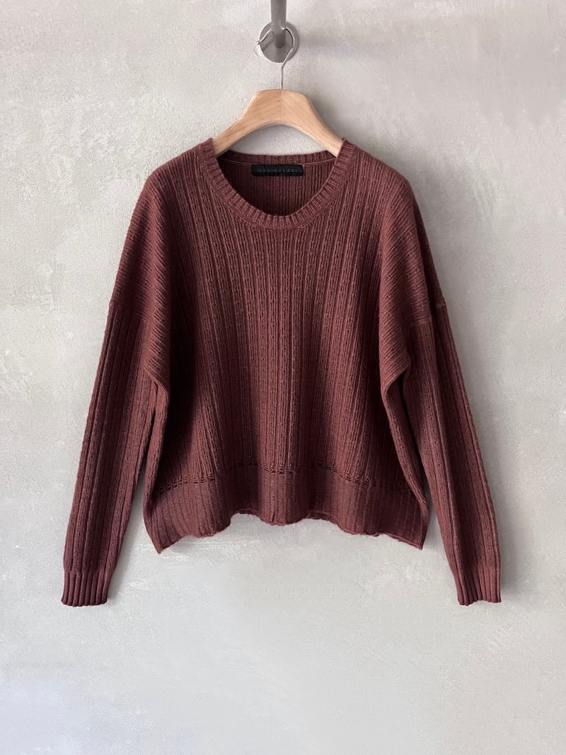 maglia leggera boxi cashmere delavè ruggine marina lari