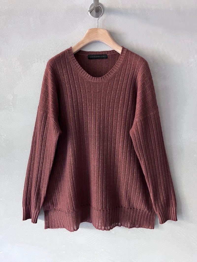 maglia oversize cashmere leggero delavè ruggine marina lari