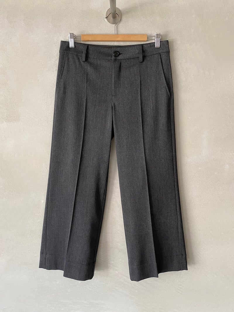 pantaloni corti lana gamba dritta grigio melange marina lari