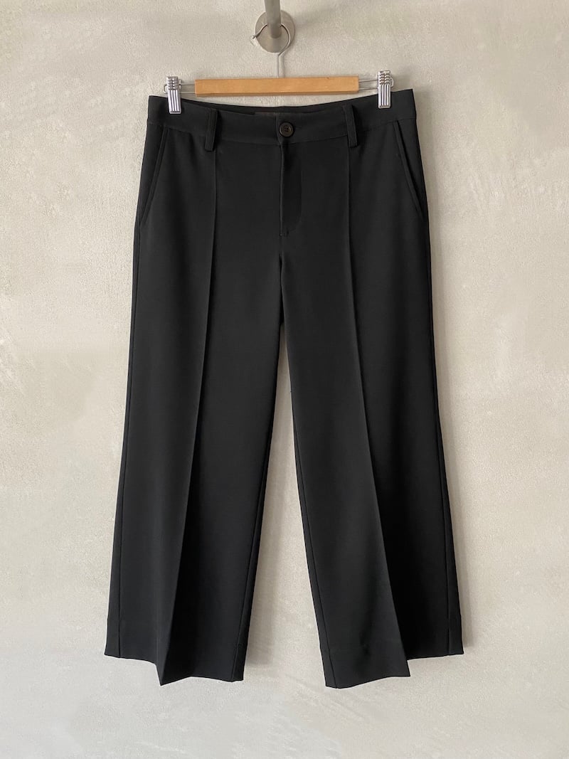 pantaloni corti lana gamba dritta nero marina lari