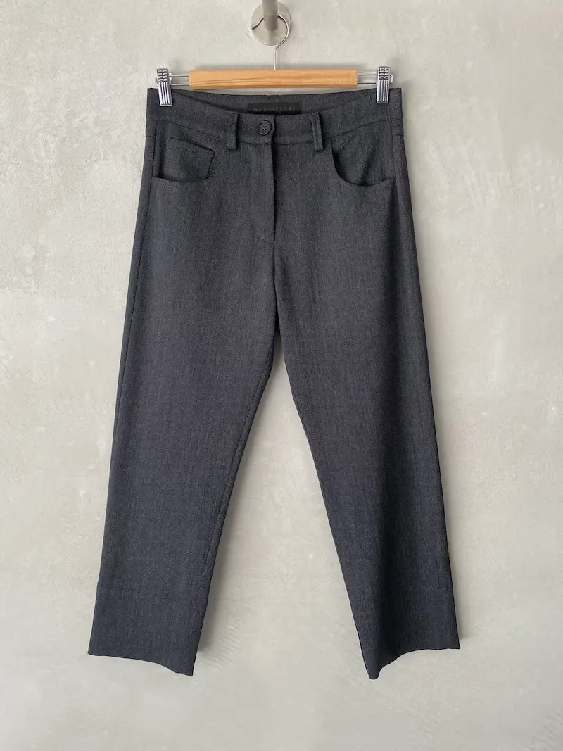 pantaloni crop lana melange grigio marina lari