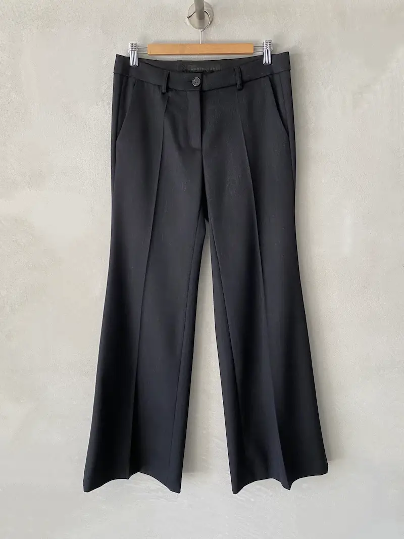 pantaloni gamba svasata lana antracite melange marina lari