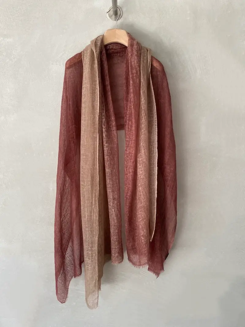 sciarpa sfumata cashmere leggero bordeaux oats&rice