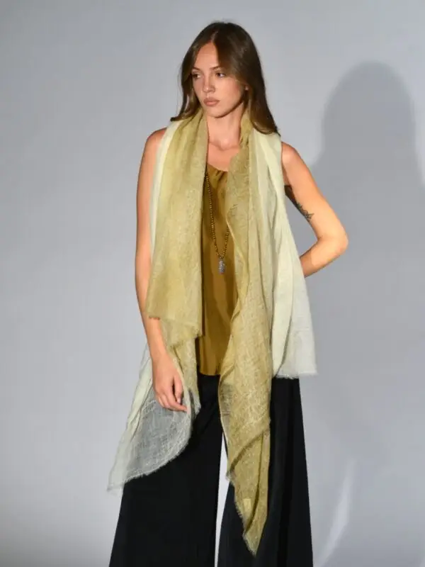 Home 65 sciarpa sfumata cashmere leggero giallino oatsrice