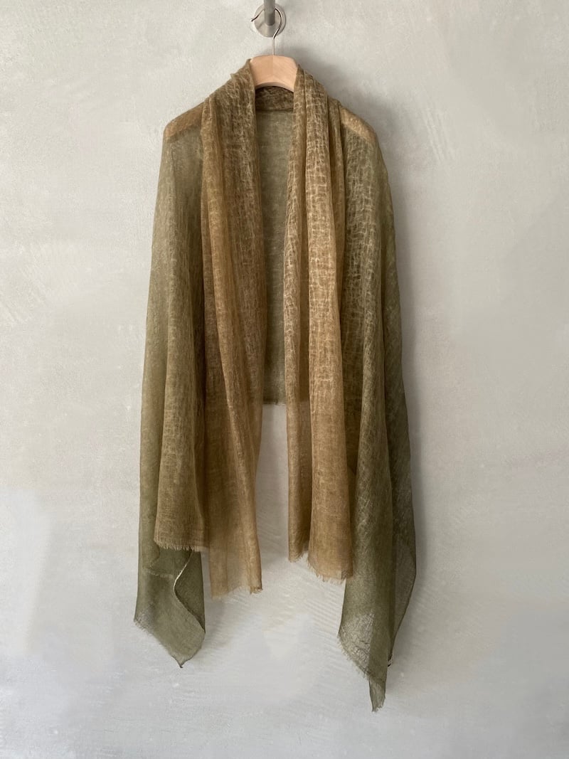 sciarpa sfumata cashmere leggero verde oats&rice