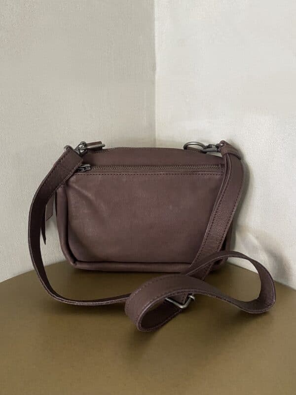 borsa piccola tracolla pelle marrone christian peau