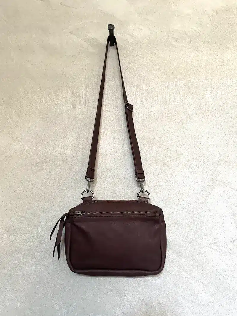 borsa piccola tracolla pelle marrone christian peau