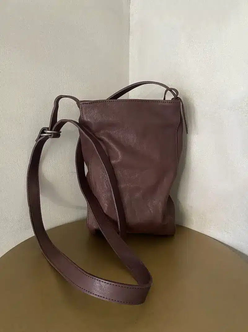 borsa tracolla pelle marrone christian peau