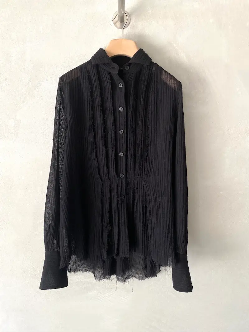 camicia over garza lana nero forme d’expression