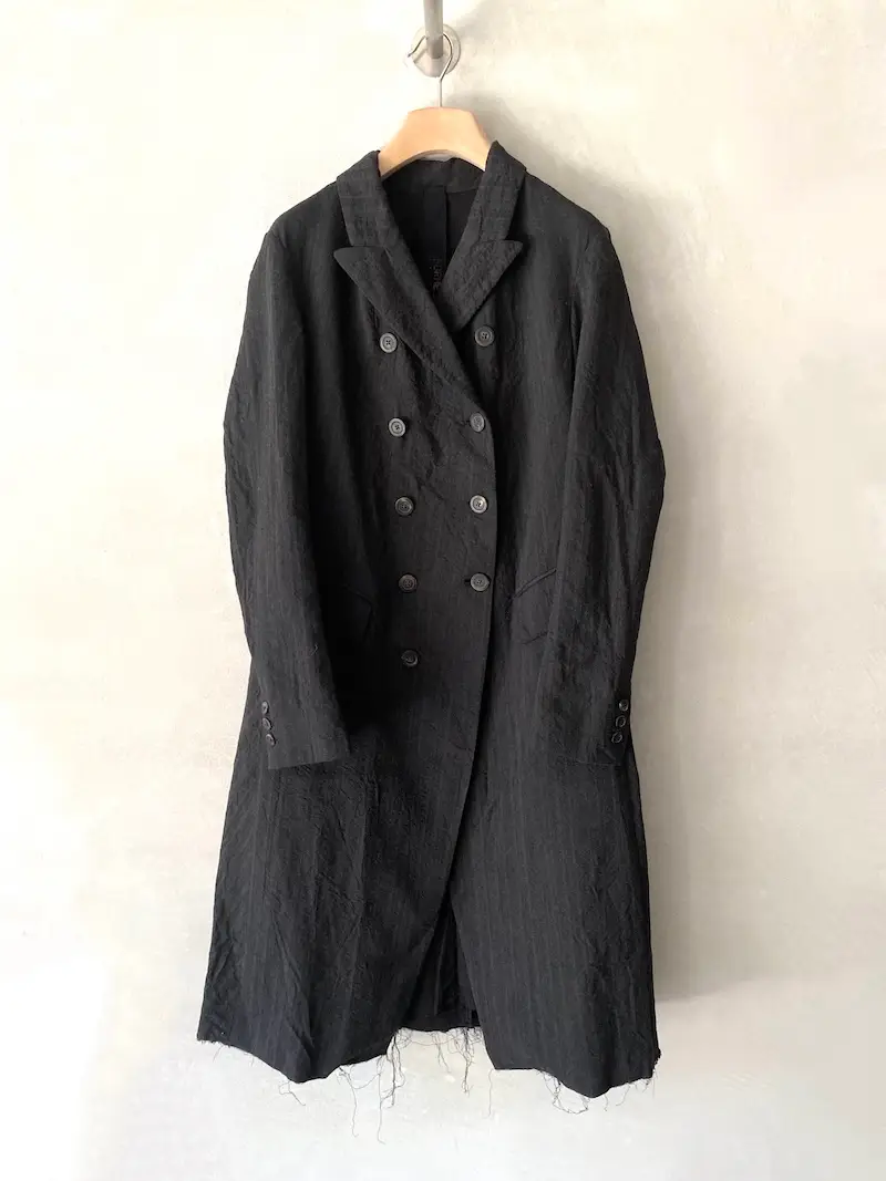 cappotto doppiopetto lana viscosa spigato grigio antracite forme d’expression