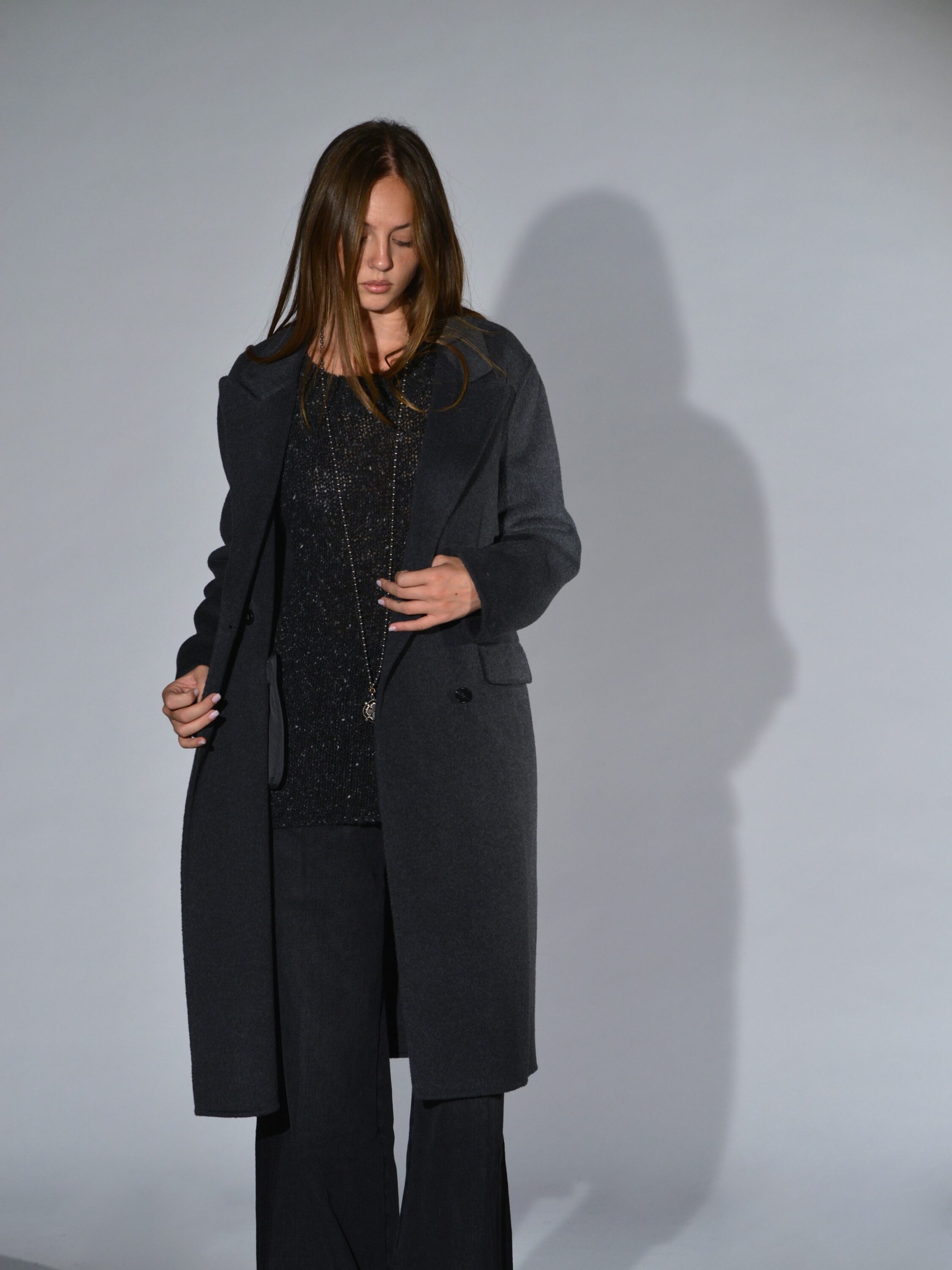 cappotto oversize panno lana cashmere antracite rialto 1