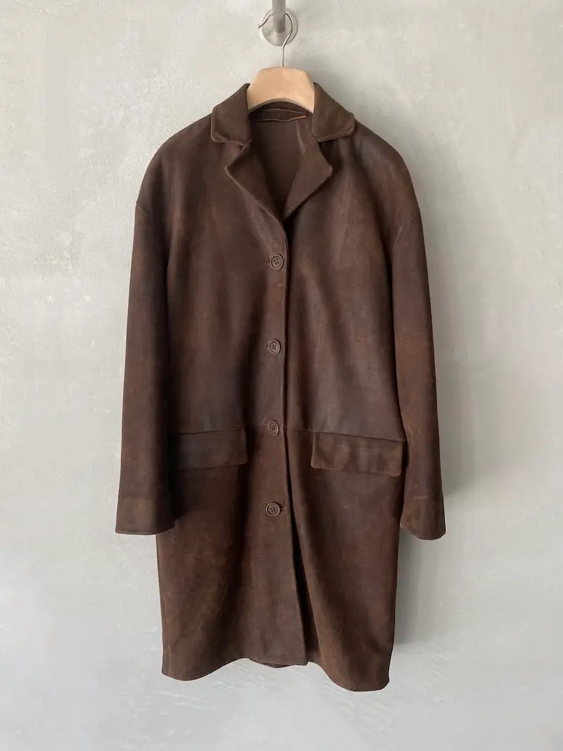 cappotto pelle suede marrone salvatore santoro