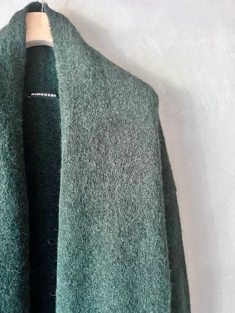 cardigan alpaca lana verde bottiglia susanne bommer 3