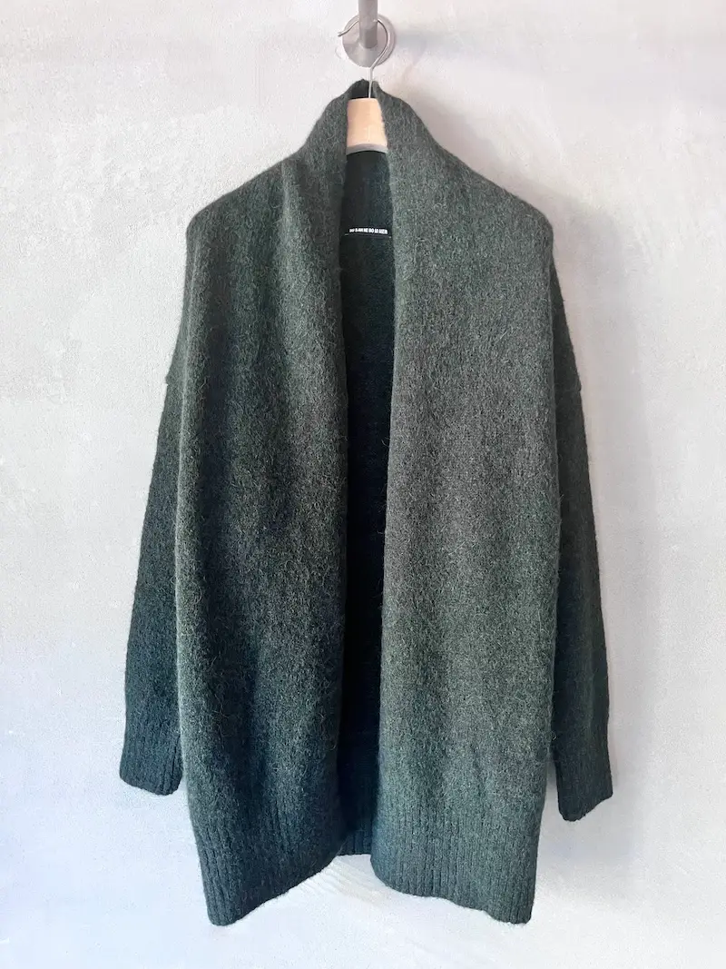 cardigan alpaca lana verde bottiglia susanne bommer