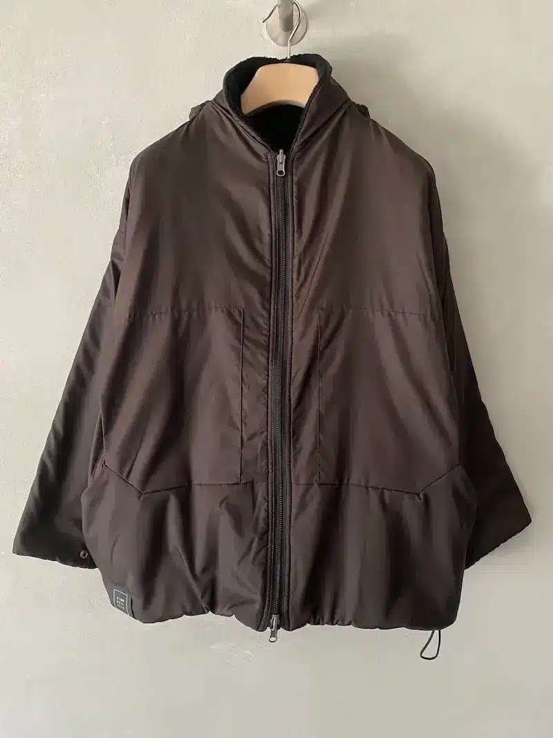 giacca giaccone bomber piumino reversibile bicolore marrone nero kimonorain