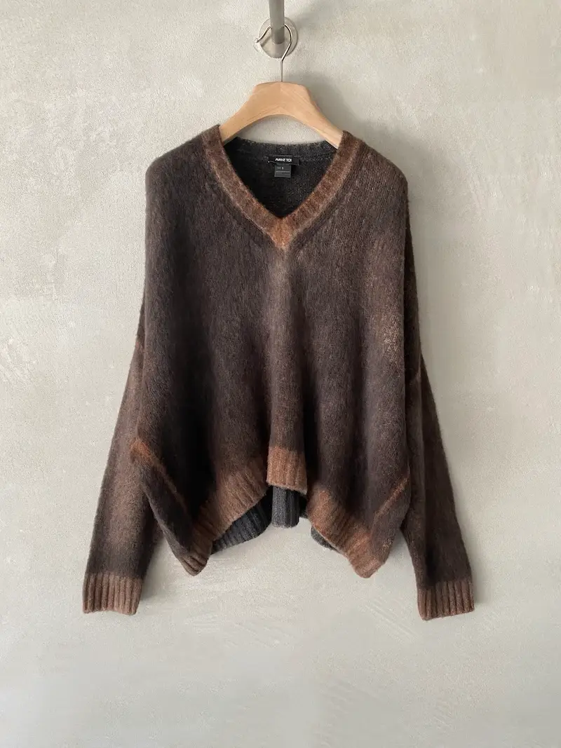 maglia over boxi cashmere seta marrone avant toi