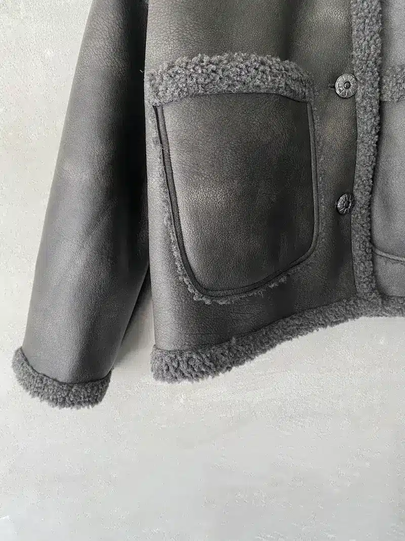 montone ecologico nero grigio oversize shaft