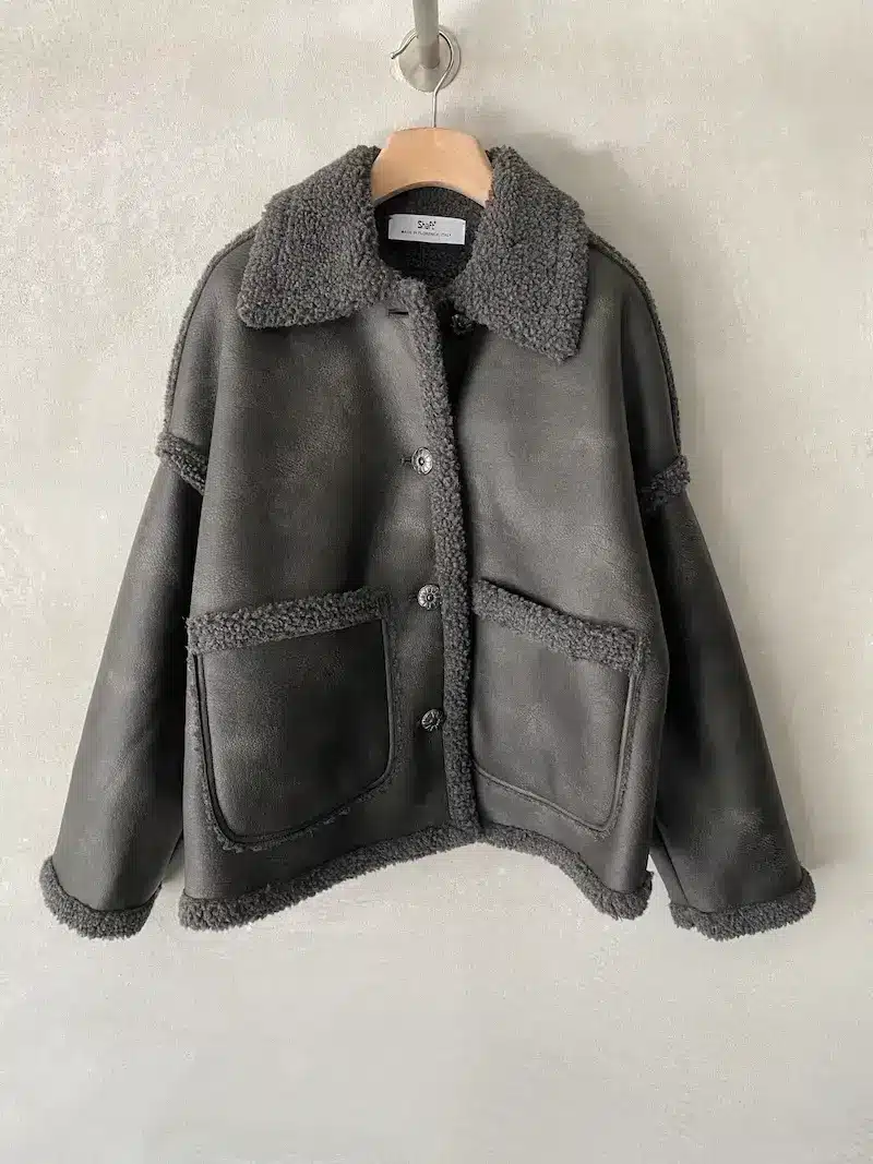 montone ecologico nero grigio oversize shaft