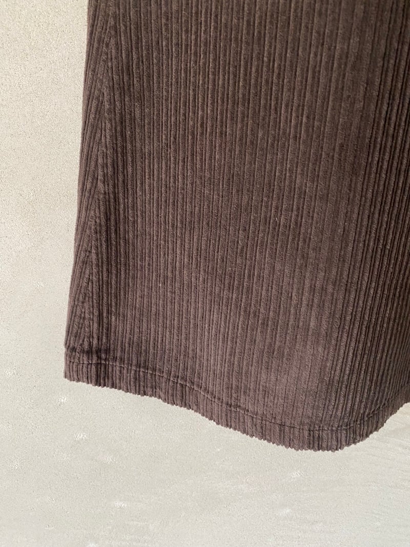 pantaloni gamba larga velluto coste marrone shaft
