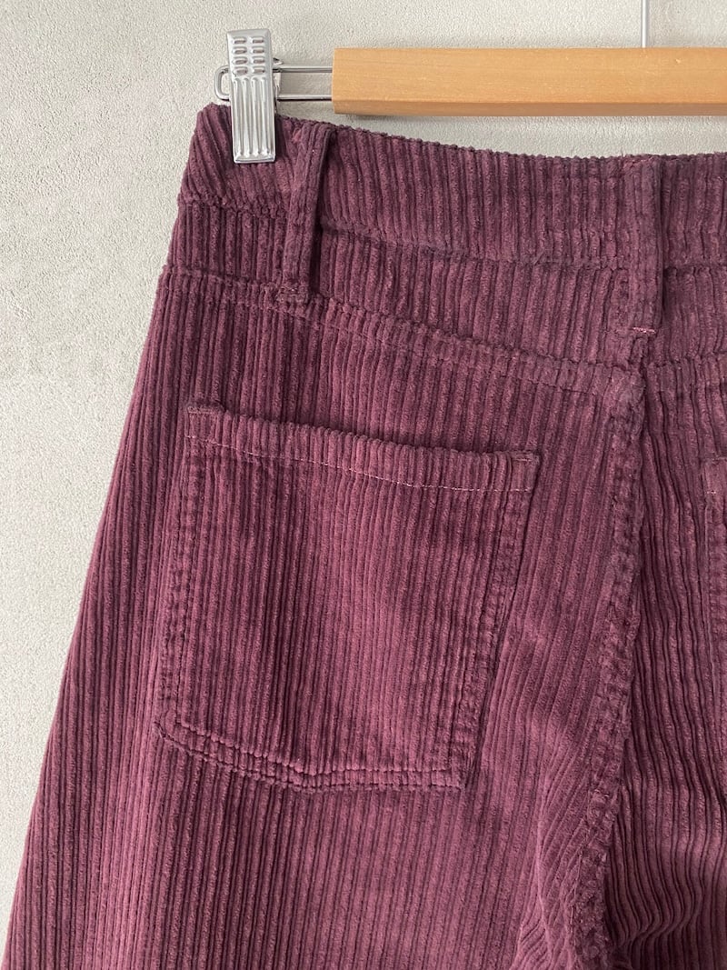 pantaloni gamba larga velluto coste prugna shaft