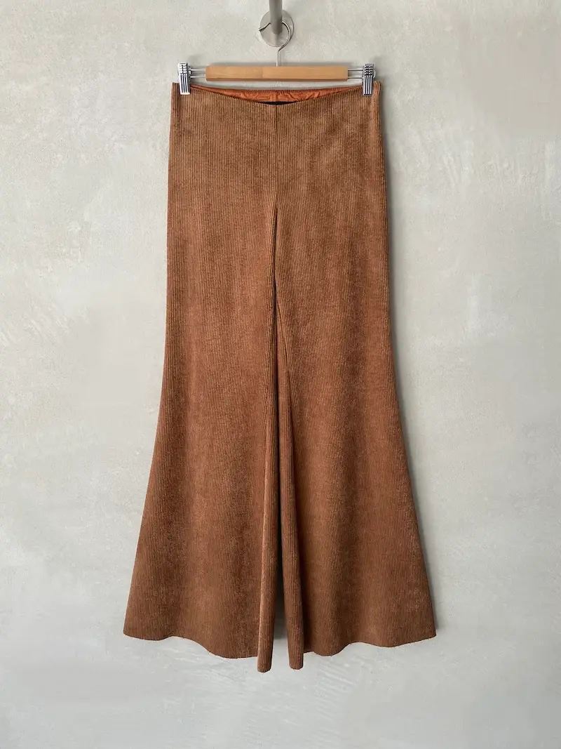 pantaloni velluto zampa cammello marina lari