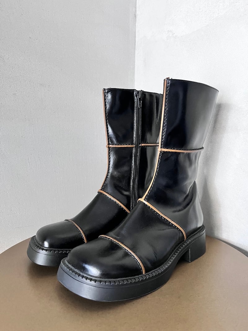 stivaletti pelle nero tacco basso miista 1