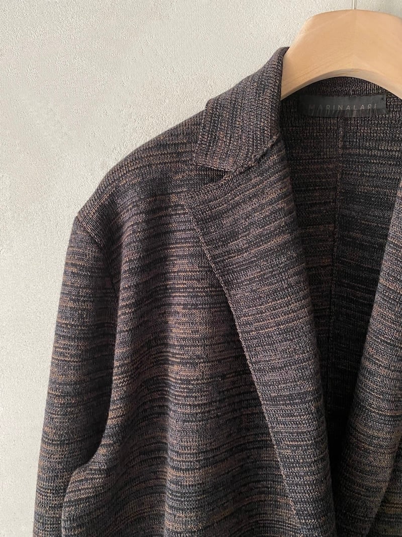 Saldi 68 cappotto over in lana e lino grigio melange marina lari 3