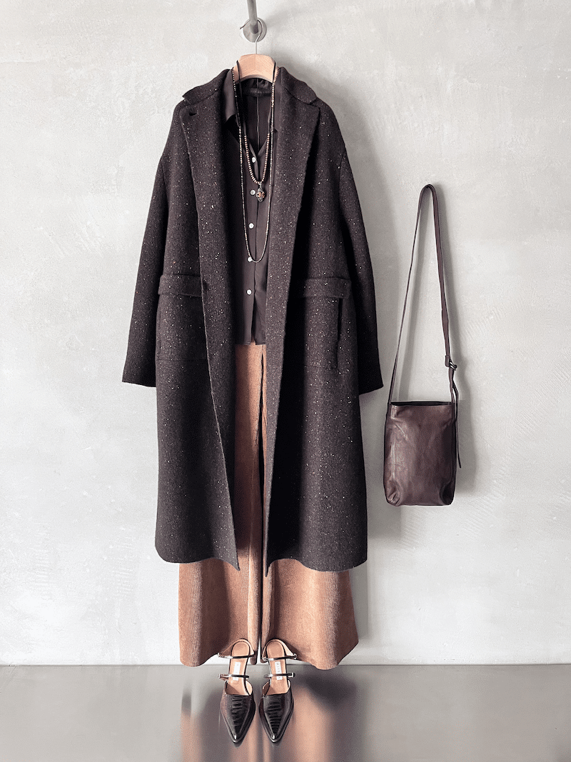 cappotto oversize melange boboutic, Pantaloni aderenti a zampa in velluto a coste marina lari