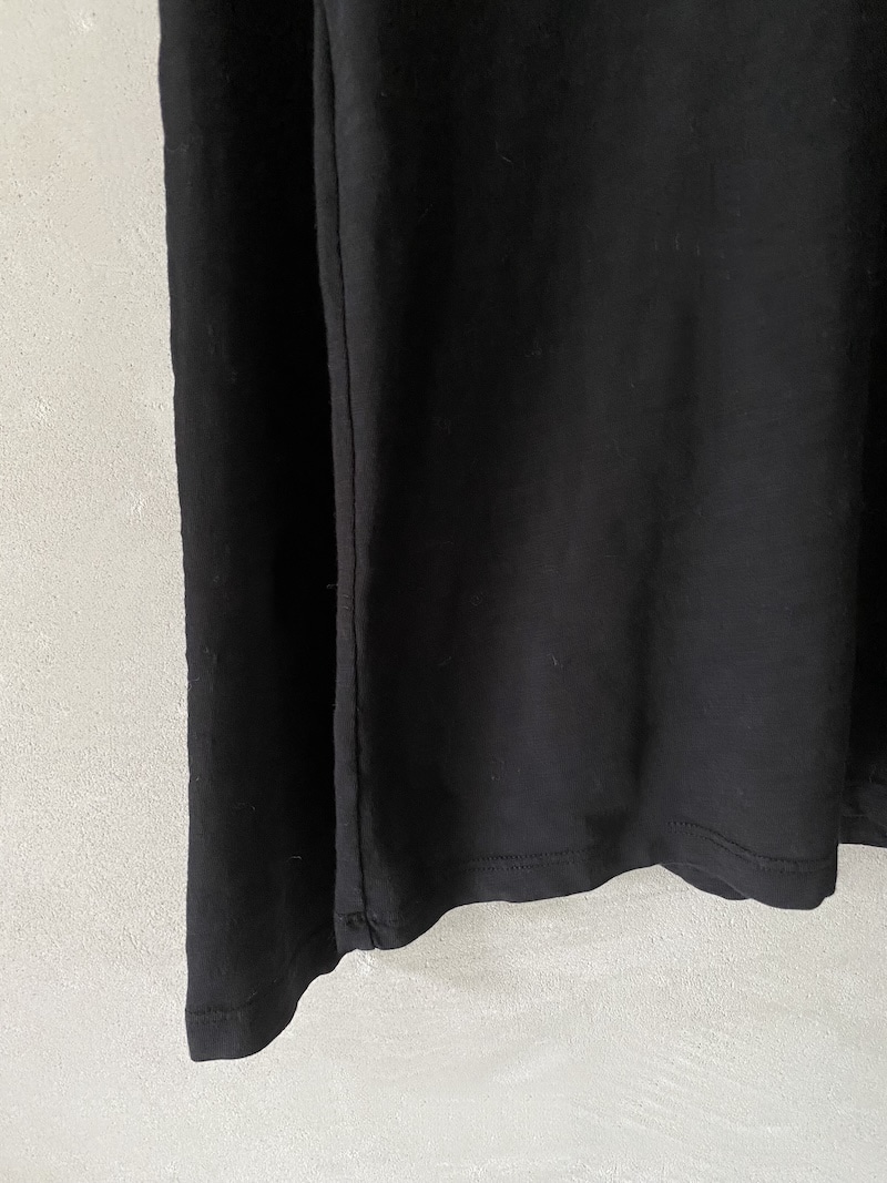 T-shirt Slim Nera Velvet in Cotone Tinto in Capo