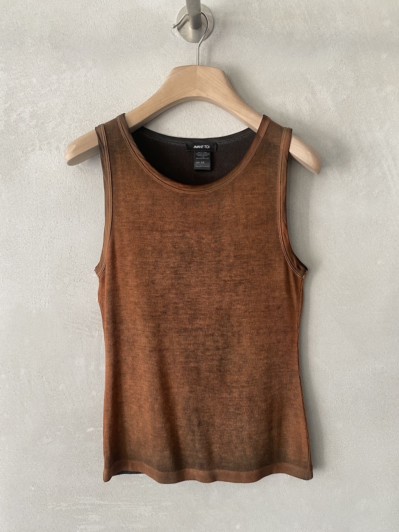 Canotta antilope Avant Toi in jersey a costine seta e viscosa spruzzata a mano