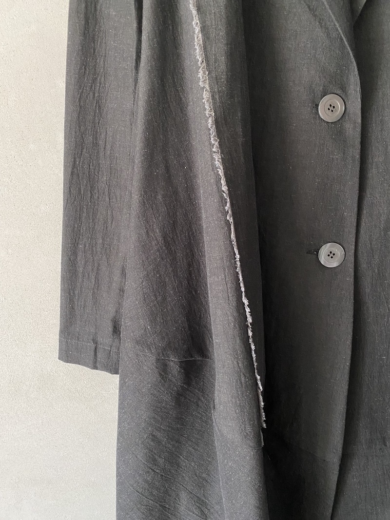 Spolverino Oversize Grigio Antracite Marina Lari in Cotone e Lino