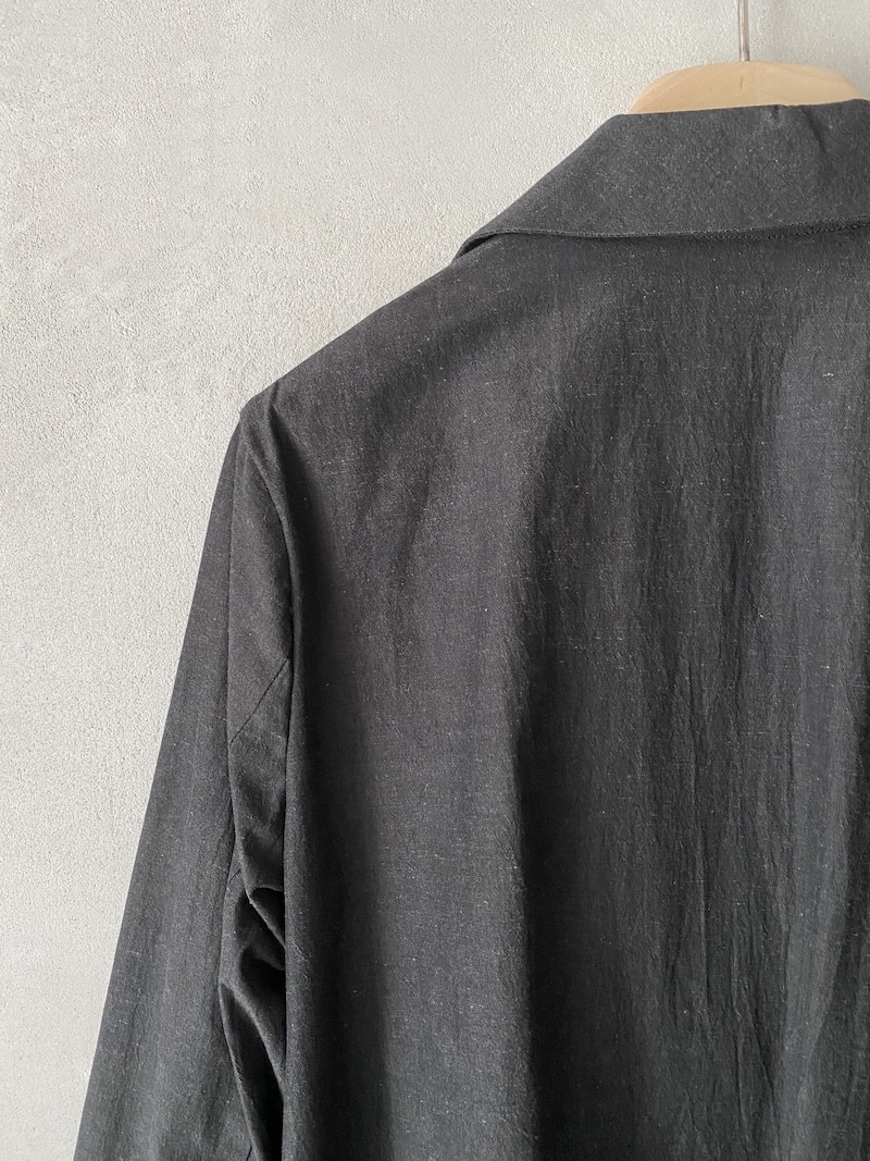 Spolverino Oversize Grigio Antracite Marina Lari in Cotone e Lino