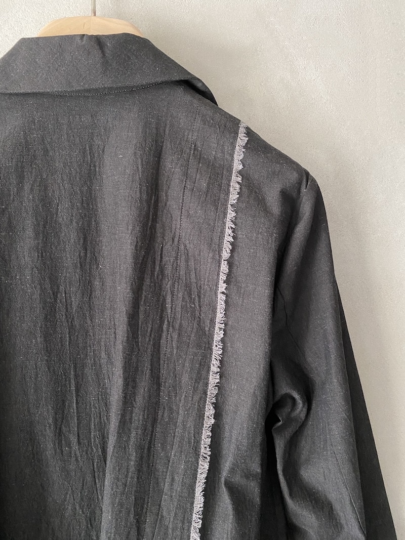 Spolverino Oversize Grigio Antracite Marina Lari in Cotone e Lino
