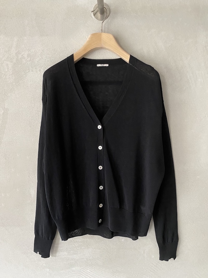 MSM Milano Cardigan Donna Nero in Seta e Cotone con Scollo a V