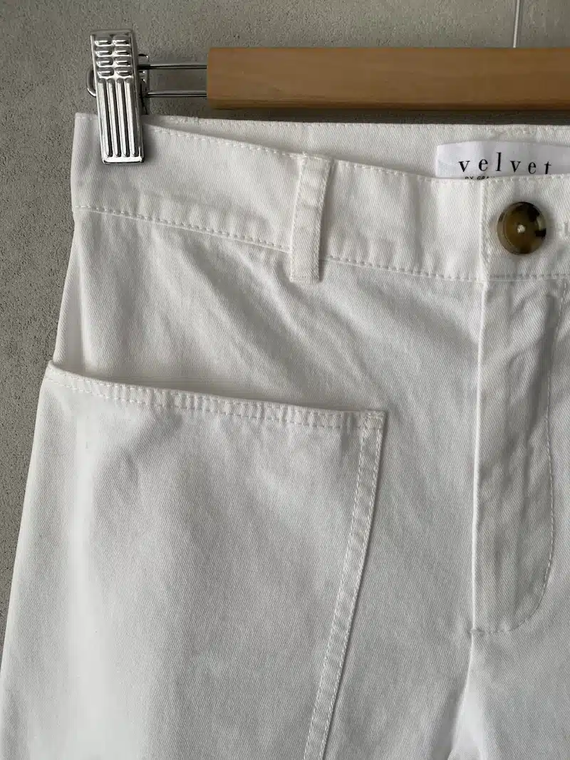 Pantaloni bianchi in cotone con gamba ampia Velvet 2