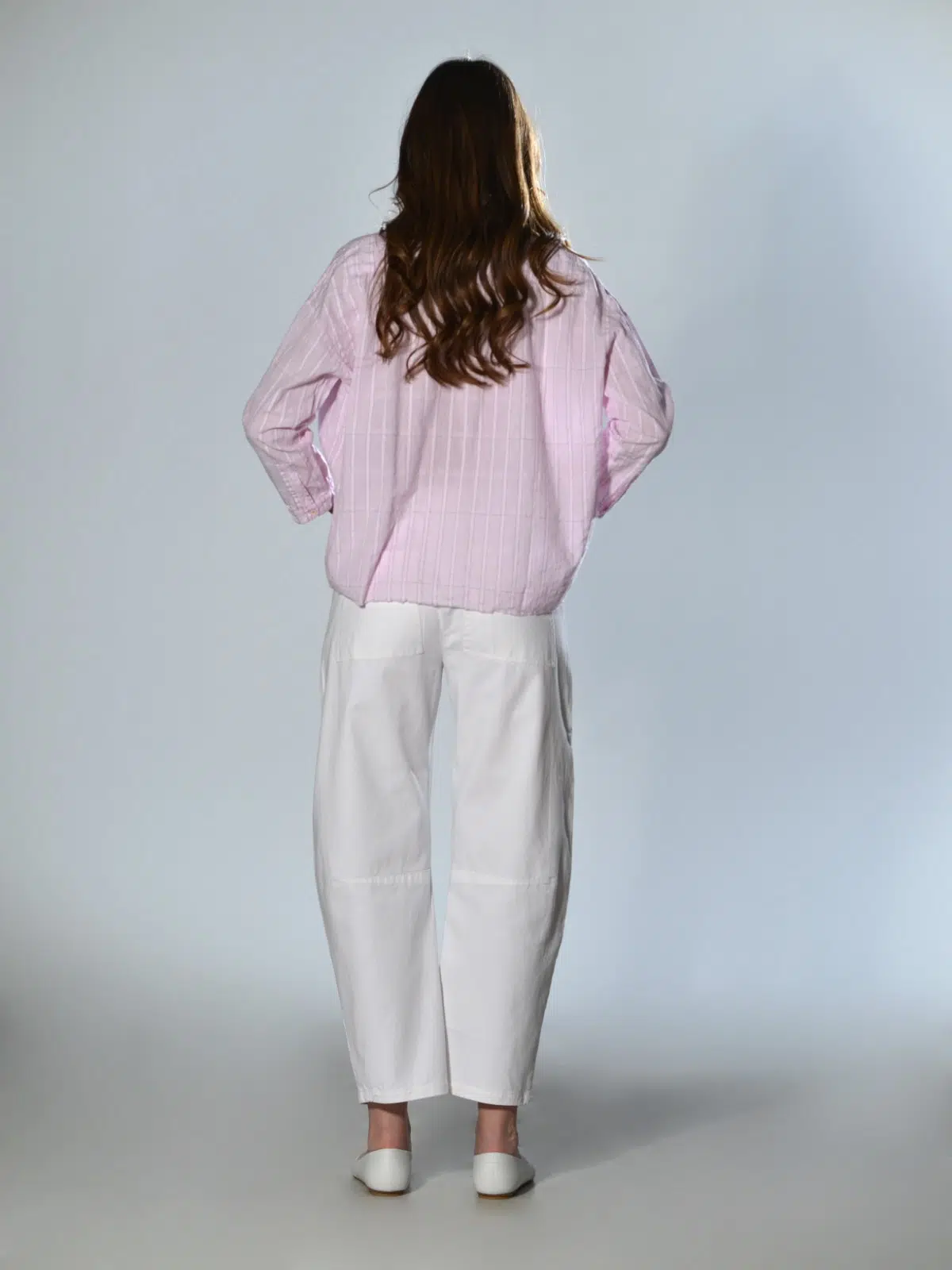 Pantaloni bianchi in cotone con gamba ampia Velvet 3