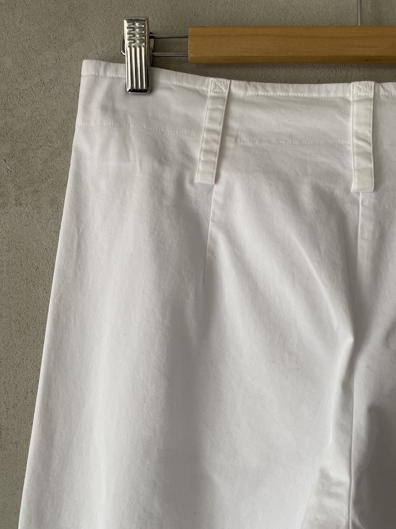 Pantaloni bianchi in cotone elasticizzato a gamba dritta Barbara Tani