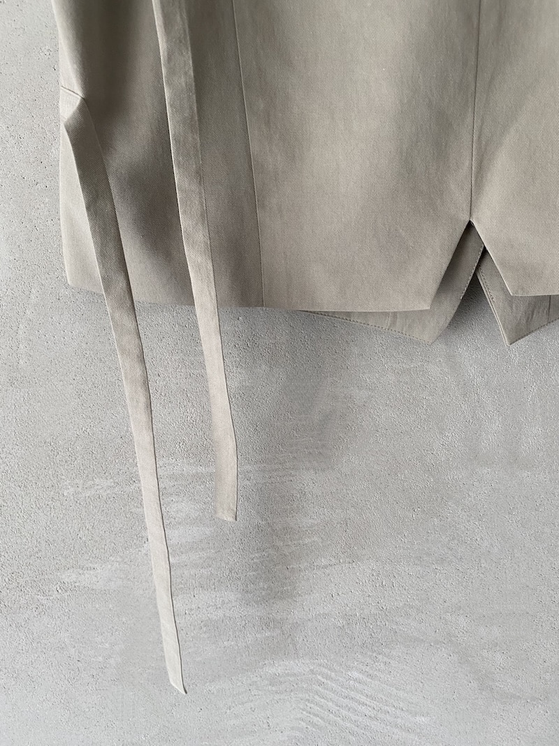 Gilet beige in lino e viscosa dalla linea dritta Marina Lari