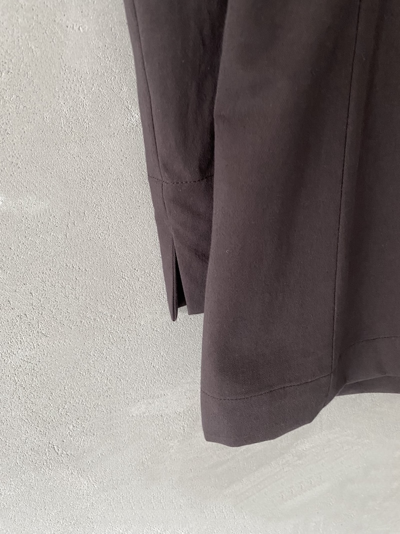 Giacca marrone in cotone e lino dalla linea dritta Marina Lari